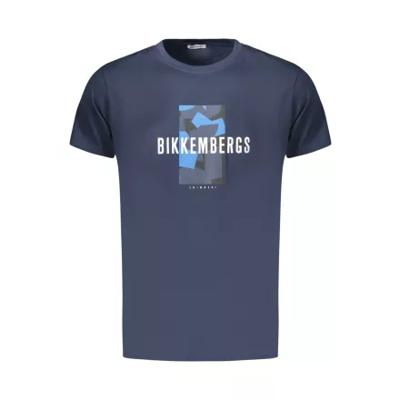 BIKKEMBERGS FÉRFI RÖVID UJJÚ PÓLÓ, KÉK