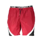 KARL LAGERFELD Fürdőruha Férfi Fürdőnadrág Rövidnadrág Short PIROS