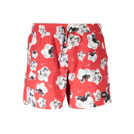 KARL LAGERFELD Fürdőruha Férfi Fürdőnadrág Rövidnadrág Short PIROS