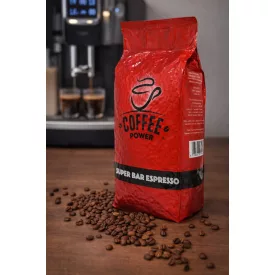   Coffe Power Super Bar Espresso, olasz, sötétebb pörkölésű szemes kávé. 1kg