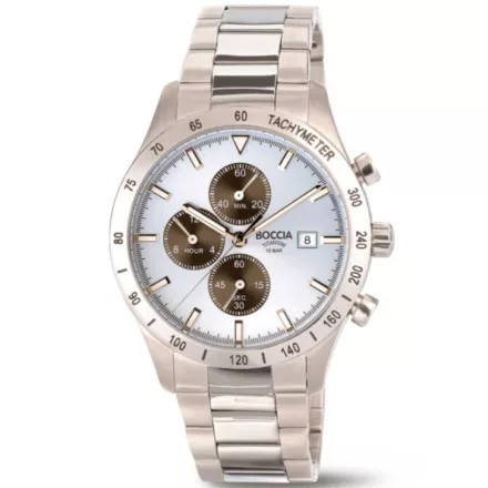 Boccia 3739-01 férfi óra karóra Titanium Kronográf Óra 40mm 10ATM karóra