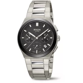   Boccia 3736-02 férfi óra karóra Titanium Kronográf Óra 39mm 5ATM  karóra