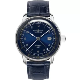   Zeppelin 7668-3 Los Angeles LZ126 automata férfi óra karóra GMT 43mm 5ATM karóra