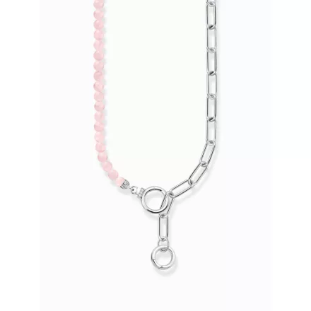 Thomas Sabo KE2193-035-9-L47V ezüst nyaklánc ékszer w. link Lánc elemek és rózsaszín beads  Lánc
