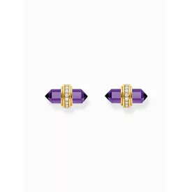   Thomas Sabo H2281-414-13 arany pötty fülbevaló ékszer w. violet onyx  fülbevaló