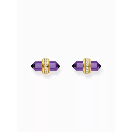 Thomas Sabo H2281-414-13 arany pötty fülbevaló ékszer w. violet onyx  fülbevaló