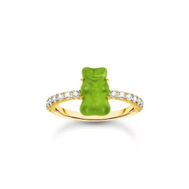   Thomas Sabo TR2459-414-6-54 arany gyűrű w. zöld Goldbears  gyűrű