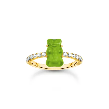 Thomas Sabo TR2459-414-6-54 arany gyűrű w. zöld Goldbears  gyűrű