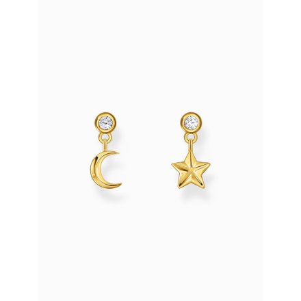 Thomas Sabo H2293-414-14 arany-bevonatú fülbevaló ékszer moon és star medál