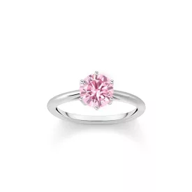   Thomas Sabo TR2474-051-9-54 ezüst gyűrű  rózsaszín kő in Brilliant-vágott női gyűrű
