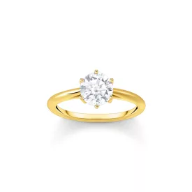   Thomas Sabo TR2474-414-14-56 arany-bevonatú gyűrű  fehér kő in Brilliant-vágott női gyűrű