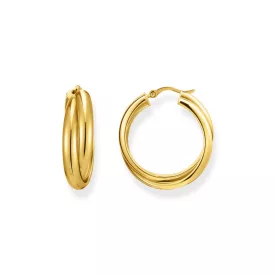   Thomas Sabo CR738-413-39 Bold - arany-bevonatú karika fülbevaló ékszer 27,0 mm Intertwined design női fülbevaló