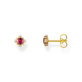   Thomas Sabo H2311-995-10 arany-bevonatú pötty fülbevaló ékszer  piros kő női fülbevaló