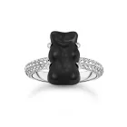 Thomas Sabo TR2478-052-11-54 ezüst gyűrű  fekete arany Bear és cirkónia női gyűrű