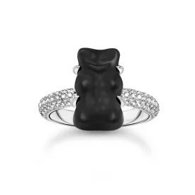   Thomas Sabo TR2478-052-11-54 ezüst gyűrű  fekete arany Bear és cirkónia női gyűrű