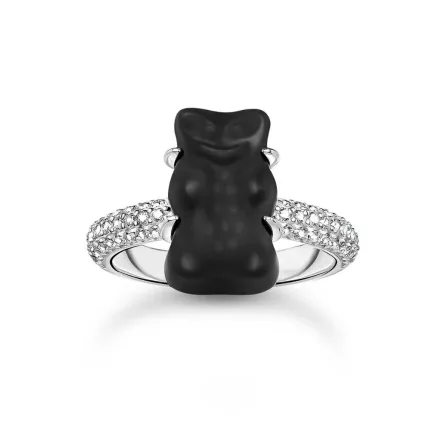 Thomas Sabo TR2478-052-11-54 ezüst gyűrű  fekete arany Bear és cirkónia női gyűrű