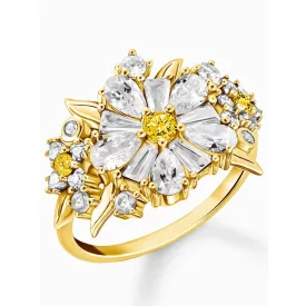   Thomas Sabo TR2335-414-4-54 Cocktailring flower  Kövek arany bevonatú női gyűrű