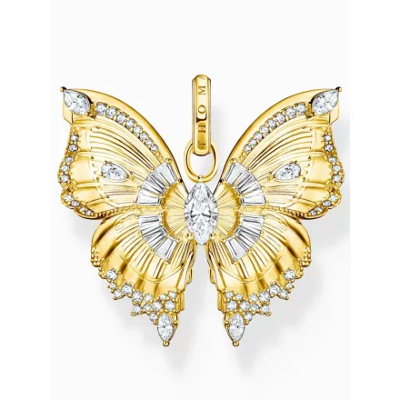 Thomas Sabo PE984-414-14 charms - pillangó  Kövek arany bevonatú női medál