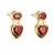 Thomas Sabo H2340-414-10 pötty fülbevaló ékszer szív garnet piros Elyndra arany-bevonatú 18,0 mm női fülbevaló