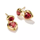 Thomas Sabo H2340-414-10 pötty fülbevaló ékszer szív garnet piros Elyndra arany-bevonatú 18,0 mm női fülbevaló