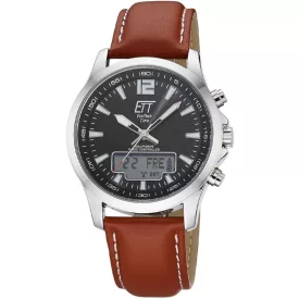   ETT Eco Tech idő EGA-11713-21L férfi óra karóra Radio-controlled Solar Drive Professional Kronográf Óra 45mm 5ATM  karóra