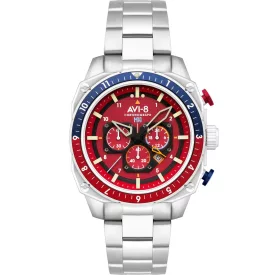   AVI-8 AV-4100-22 férfi óra karóra Hawker Hunter Dual idő Kronográf Óra 43mm 5ATM karóra