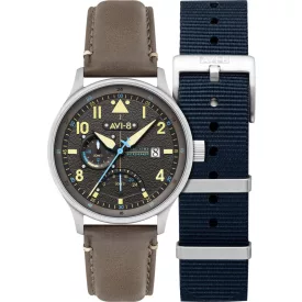   AVI-8 AV-4101-09 férfi óra karóra Hawker Hurricane McKellar Dual idő 44mm 5ATM karóra