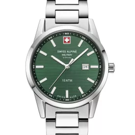   Swiss Alpine Military 7767.1134 női óra karóra Argos ezüst zöld 34mm 10ATM karóra