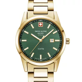   Swiss Alpine Military 7767.1114 női óra karóra Argos arany zöld 34mm 10ATM karóra