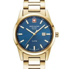   Swiss Alpine Military 7767.1115 női óra karóra Argos arany kék 34mm 10ATM karóra