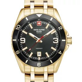   Swiss Alpine Military 7034.1117 férfi óra karóra Sierra arany fekete 42mm 10ATM karóra
