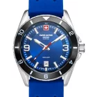 Swiss Alpine Military 7034.1836 férfi óra karóra Sierra ezüst kék 42mm 10ATM karóra