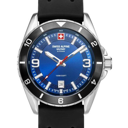 Swiss Alpine Military 7034.1839 férfi óra karóra Sierra ezüst kék 42mm 10ATM