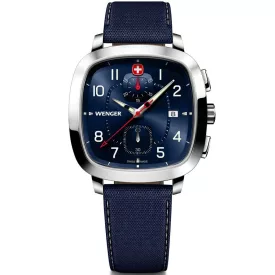   Wenger 01.1933.110 férfi óra karóra Vintage Sport Kronográf Óra 40mm 5ATM karóra