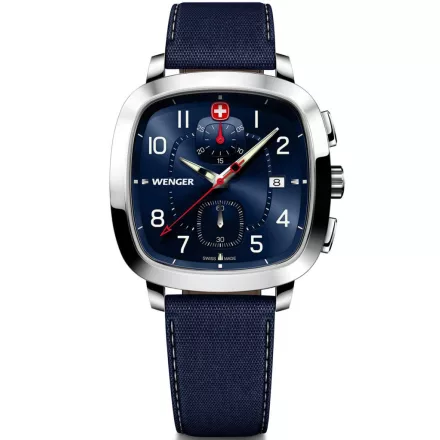 Wenger 01.1933.110 férfi óra karóra Vintage Sport Kronográf Óra 40mm 5ATM karóra
