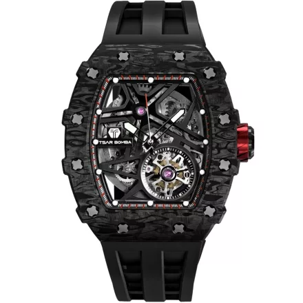 Tsar Bomba TB8209CF-01 férfi óra karóra Elemental szénszálas automata 44mm 5ATM  karóra
