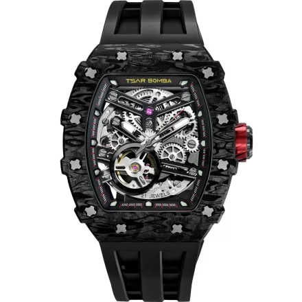 Tsar Bomba TB8208CF-08 férfi óra karóra Elemental szénszálas automata 44mm 5ATM  karóra