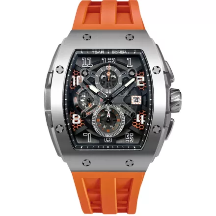 Tsar Bomba TB8211Q-02 férfi óra karóra Elemental Kronográf Óra 52mm 5ATM  karóra