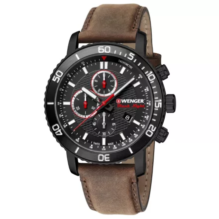 Wenger 01.1843.107 Roadster fekete Night Kronográf Óra 45mm 10 ATM karóra