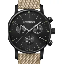   Wenger 01.1743.117 Urban klasszikus Kronográf Óra 44mm 10ATM karóra