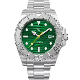   Paul Rich PR-46707 férfi óra karóra köves Bay smaragd Isle ezüst zöld 40mm 5ATM  karóra