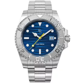   Paul Rich PR-46708 férfi óra karóra köves Bay Azure Sea ezüst kék 40mm 5ATM  karóra