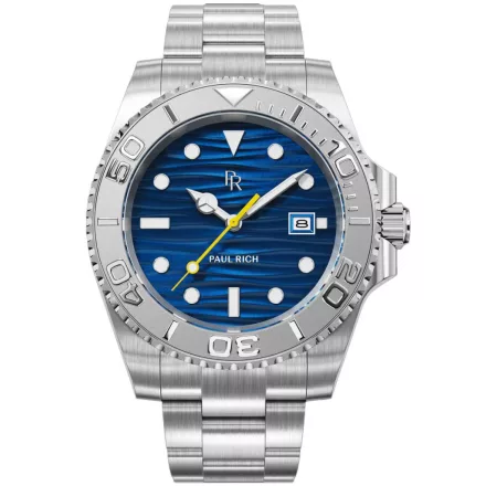 Paul Rich PR-46708 férfi óra karóra köves Bay Azure Sea ezüst kék 40mm 5ATM  karóra