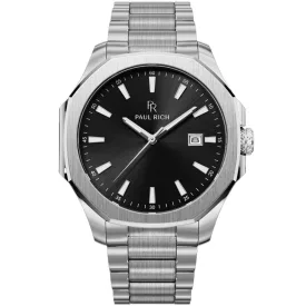   Paul Rich PR-46696 férfi óra karóra Mercer Astor ezüst fekete 40,5 mm 5ATM  karóra