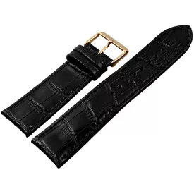 Engelhardt bőrszíj, fekete, krokodil mintás, 24 mm