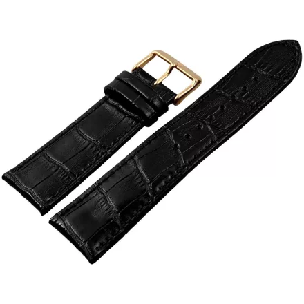 Engelhardt bőrszíj, fekete, krokodil mintás, 24 mm