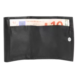 Excellanc Mini pénztárca valódi bőrből fekete