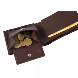 Excellanc mini pénztárca valódi bőrből, bordó