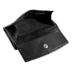 Excellanc mini pénztárca valódi bőrből, fekete/piros Druckknopfverschluss 3000172-002