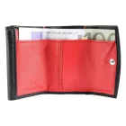 Excellanc mini pénztárca valódi bőrből, fekete/piros Druckknopfverschluss 3000172-002